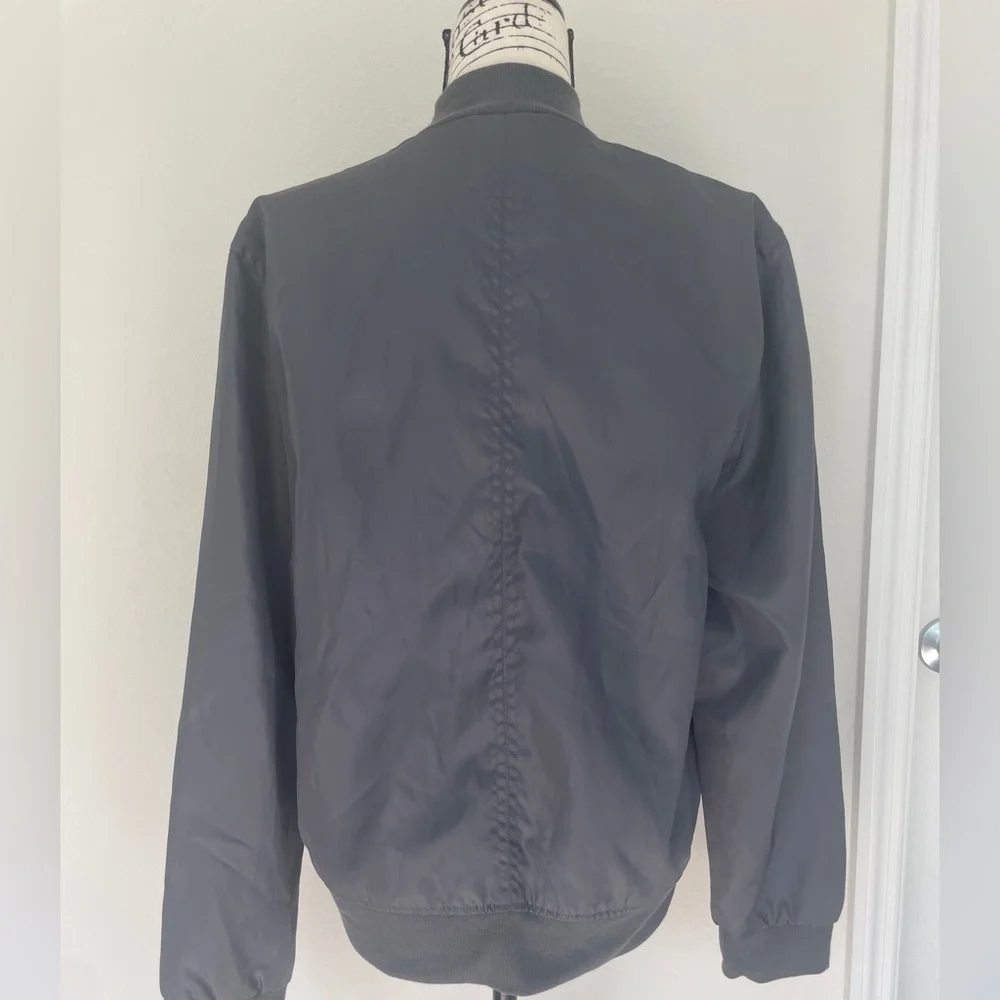 Y2K 90’s Structure Military Jacket Men's Full‎ Zip Charcoal Gray Sz L Normacore